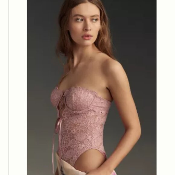 Brand New By Anthropologie Lace-Up Bodysuit - Picture 6 of 9